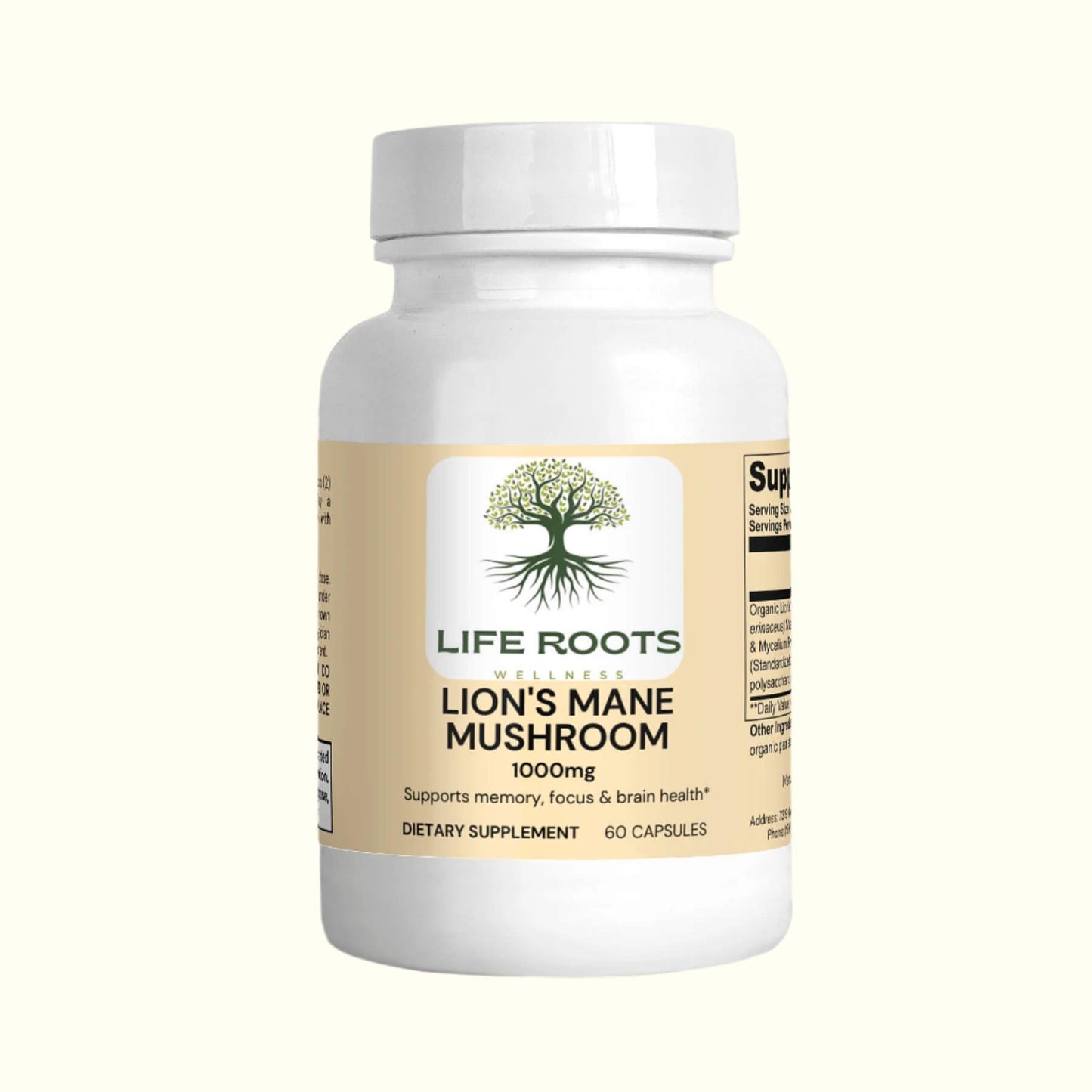 Lion's Mane for cognitive health, Front Jar