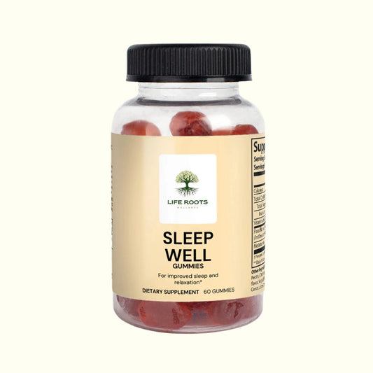 Sleep Gummies with melatonin and herbal extracts for restful nights and refreshed mornings, Front Jar